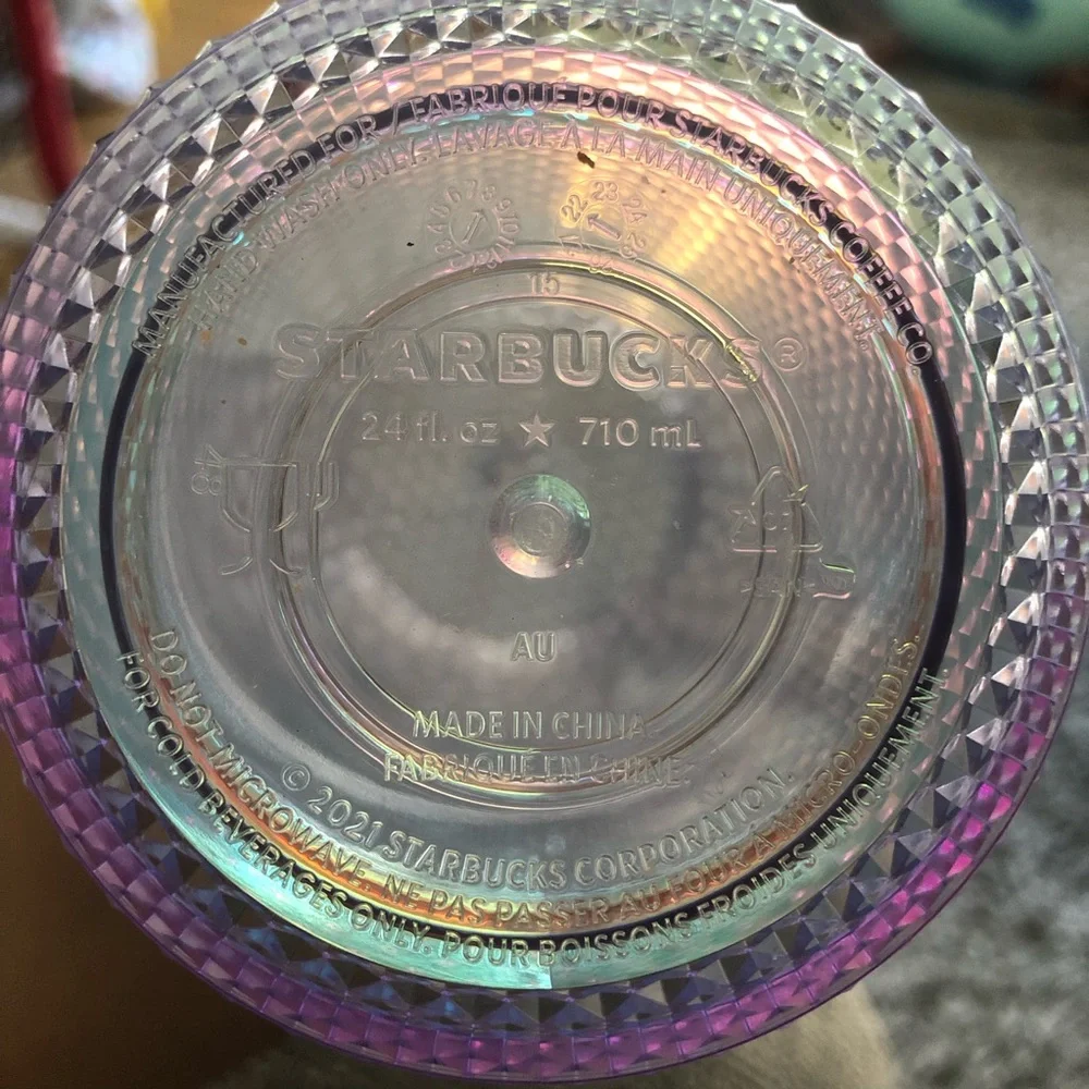 Starbucks Iridescent Bling Diamond Studded Cold Cup
